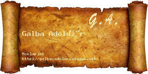 Galba Adolár névjegykártya
